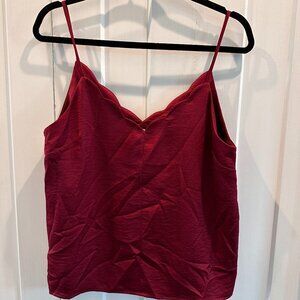 Red Satin Cami Top